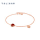 Xie Ruilin (TSL) Little Heart Series 18K Gold Bracelet Inlaid with Heart Red Agate Bracelet for Women’s Birthday 63912