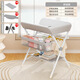 Habik Diaper Table, Baby Care Table, Multifunctional Foldable Baby Changing and Touching Table, Bathing and Newborn Diaper Changing, White Fawn-Castle Gray, Comfortable Style (Storage Basket + Clothes Drying Rod + Storage Rack)