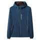 Ice silk quick-drying sun protection clothing men's skin clothing men's summer loose thin hooded fishing outdoor jacket navy blue L