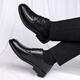 Porturex British men's business casual shoes formal leather shoes men's lace-up wear-resistant commuter wedding shoes for men 9829 black 42