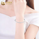 China Gold (CHINA GOLD) pt950 platinum bracelet for women, platinum simple smooth plain ring bracelet, Valentine's Day birthday gift for mother and wife, smooth plain ring bracelet, 54 rings, about 9.7g