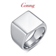 GsunG platinum PT950 men's square ring, simple and versatile wide ring, pure platinum smooth thick ring, priced by gram, contact before bidding