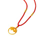 Dewey Van gold-wrapped 999 solid gold pendant G gold lily of the valley transfer bead pendant hand-woven rope for girlfriend in the year of birth, plain ring lily of the valley pendant + braided black rope necklace (the gold layer is thicker)