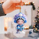 Card flat Chinese style Huadan Peking Opera pendant acrylic opera character keychain drama decoration national trend decoration national trend pendant-blue-1 (packed)