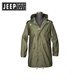 JEEP SPIRIT 2025 workwear hooded American retro new men's fishtail mid-length windbreaker Korean style parka outer green high quality XL 135-145Jin Jin is equal to 0.5 kg