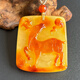 Yuzhi 1 object 1 certificate 1 shot natural raw mineral beeswax Fulu deer all the way with you pendant amber pendant 16.08g G635 orphan Fulu