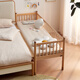 Quanyou Home solid wood crib adjustable multi-purpose 0.6m bedroom home log style splicing bed KS