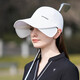 Extra long wide brim sun protection baseball hat for women summer thin quick-drying retractable sunshade duck cap for men fishing hat pink adjustable