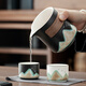 Tangfeng travel tea set, one pot and two cups, outdoor travel portable quick cup, birthday gift for elders, business souvenir, Yahei Qianli Jiangshan quick cup (with filter)