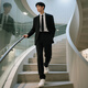 GOKU suit suit men's casual suit male college student DK uniform graduation dress formal black suit + black pants + white shirt + black tie 2XL weight 140-155Jin Jin equals 0.5 kg