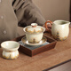 Shangyanfang Ru Kiln Sancai bowl teacup high-end ceramic fair cup with tea leak filter three-piece Kung Fu tea set for one person