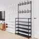 Xinwujia Multifunctional Shoe Rack, Clothes and Hat Integrated Household Entry Door Storage Rental Layer Simple, Strong and Durable Black Four Layers Long 60 Damage Compensation Guaranteed
