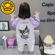 G.DUCKKIDS Girls One-piece Pajamas Spring and Autumn Style Girls Cute Cartoon Sleeping Bag Baby Protective Casual Home Creeping Clothes Purple-Culomi (Lycra Cotton) 80 cm Recommended Height 70-80cm 1-2 Years Old