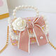 Disney's fashionable princess handbag Internet celebrity little girl mini versatile crossbody bag children's small fragrance style bag 2025 new model 9756 white flowers and red