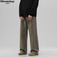 MMOPTOP trendy versatile vibe pure cotton jeans autumn and winter men's floor-length wide-leg trousers MNZK20 khaki XL