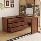 Harmony Home solid wood dressing table bedroom black walnut dressing table drawer cabinet integrated modern minimalist dressing cabinet dresser drawer cabinet + dressing table + makeup stool assembly