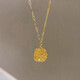 DOMEN Old Phoenix Gold 9999 pure gold brushed small sugar cube pendant gold flash necklace pure gold fashion clavicle chain 0