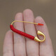 Creative hand-knitted diamond knot red rope children's baby baby maternity clothes brooch fixed sand gold pin 1 diamond knot pin with needle cap