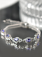 CAOX tanzanite bracelet for women s925 silver chain light luxury niche design high-end blue gemstone inlaid bracelet 01#s925 silver tanzanite inlaid bracelet