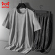 
Catman (MiiOW) 2025 new pajamas for men's summer modal ice silk short-sleeved trousers for men's outfits. 9906 gray-blue [short-sleeved + shorts] suit L [85-105Jin [Jin equals 0.5 kg]]
