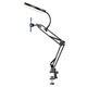 Qishiqi Overhead Shooting Mobile Phone Holder New Professional Live Broadcasting with Fill Light Desktop Mobile Phone Clamp Multi-angle Cantilever Adjustment Shooting Live Clip Recording Video Vlog Booking Food Cooking Black丨Cantilever Stand + 26cm Fill Light