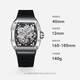 Bonest Gatti Watch Deutsch Vollautomatisch hohl mechanische Uhr wasserdichte leuchtende Licht Luxus Weinfass Geburtstagsgeschenk für Freund Watch BG9905 Evolution Silber