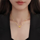 He Jiagong Lao Phoenix new pendant transfer bead gold-covered silver clavicle necklace as a birthday gift for girlfriend Rose gift box consultation online customer same style old
