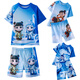 2025 new swimsuit for children and boys, short-sleeved sunscreen, quick-drying hot spring swimsuit, middle and older children Nezha cartoon swimsuit 23-Ao Bing L LL suitable for weight 20-40Jin Jin is equal to 0.5 kg