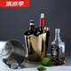 Epden's new oblique mouth stainless steel ice bucket European style fragrant ice bucket bar ktv ice bucket home beer bucket decorative ornaments gold oblique mouth ice bucket/single (+ stainless steel ice clip)