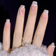 Xiaohongshu wears arrogance mid-length style flashing pearl whitening nails high-end nail patch jelly glue whitening BY1047# crystal purple butterfly phototherapy glue