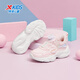 XTEP children's shoes for girls and boys, versatile stitching knob buckle casual shoes, water pink/microwave blue 31