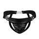Men's men's sexy underwear, imitation leather iron nails, breathable rope thong, elastic passion nightclub sexy black one size