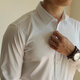 LOMBT no-iron long-sleeved shirt autumn men's all-match fashion slim top business casual shirt LW18 white 41
