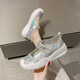 Women's shoes 2025 summer new breathable and lightweight Mary Jane Velcro one foot thick sole anti-slip slow step mother's shoes YGNX-677 orange 37