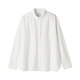 MUJI Women's Cotton Washed Oxford Button Collar Long Sleeve Shirt White M