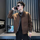 Jason's fake two-piece jacket men's autumn and winter cotton-padded handsome trendy top 2025 new high-end men's stand-up collar jacket JK215 black (regular style) XL (130-145Jin Jin equals 0.5 kg)