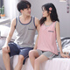 Catman (Miiow) Sommerpyjama -Paar Outfit One Men und eine Frau Erfrischende Weste Set Pure Cotton Pyjamas Frauen 2025 NEUER SOMMER LB: 9902 [Frauen] Aprikosen Bogen Liebe schwarze Hosen reines XL [100 Baumwolle kann nicht gepilzt werden]