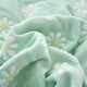 Jialiya GRACE six-layer cotton gauze towel quilt pure cotton air-conditioning quilt summer single and double children's baby nap small blanket light green_daisy green 120cm*150cm six-layer pure cotton Class A children