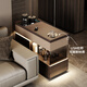 Huanzemao Sofa Side Cabinet Tea Bar Machine Boiler Integrated Italian Style Mobile Coffee Table Cabinet With Kettle Integrated Side Table Small Tea Table Mobile Side Table + Socket + Drain Bucket With Light Strip