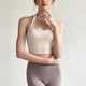 Tianyi sports bra for women with chest pads, beautiful back, shockproof halter neck yoga wear set, Pilates bra, fitness vest, ivory white M