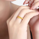 Dewey Fan 999 pure gold-plated silver G24K gold ring live ring ring index finger ring couple gift to girlfriend, ring ring 2 grams (gold layer thickened)