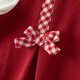 DAVE&BELLA girls' dress, baby girl's fake two-piece dress, new spring dress, fashionable children's princess dress, children's dress, red, in stock, 120 cm (recommended height 110-120cm)