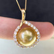 WEIYAN One thing and one picture South Sea gold beads S925 silver Tahitian black pearl pendant women's seawater pearl pendant single C18 free S925 silver chain