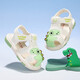 B.Duck little yellow duck children's shoes children's sandals summer boys and girls baby toddler shoes anti-kick toe shoes 6814 meters green 23