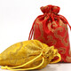 Brocade bag single-layer storage drawstring small bag brocade bag Buddhist beads bracelet play jewelry velvet toy bag red wealth flower