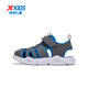 XTEP children's shoes, summer deodorant beach shoes, new sandals for boys, lightweight and breathable outdoor casual river shoes, crock gray/Prussian blue 27