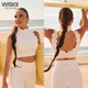 WISKII new fashionable and versatile sports vest for women to wear as outerwear, yoga wear, fitness wear, beautiful back, Pilates top, sports bra, ballet pink L