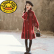 G.duck Girls' Winter Clothes New Year's Autumn Clothes Skirts Autumn and Winter 2026 New Children's Girls Winter Girls' Dresses Burgundy 130 Recommended for 7-8 years old
