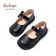 Balachi children's leather shoes girls spring and autumn matte leather shoes performance shoes women's campus leather shoes BL3322 black (matte) 27