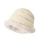 Kenmont cute plush windproof and warm fisherman hat for women with large head circumference, down coldproof ear protection and temperament basin hat km-5283
